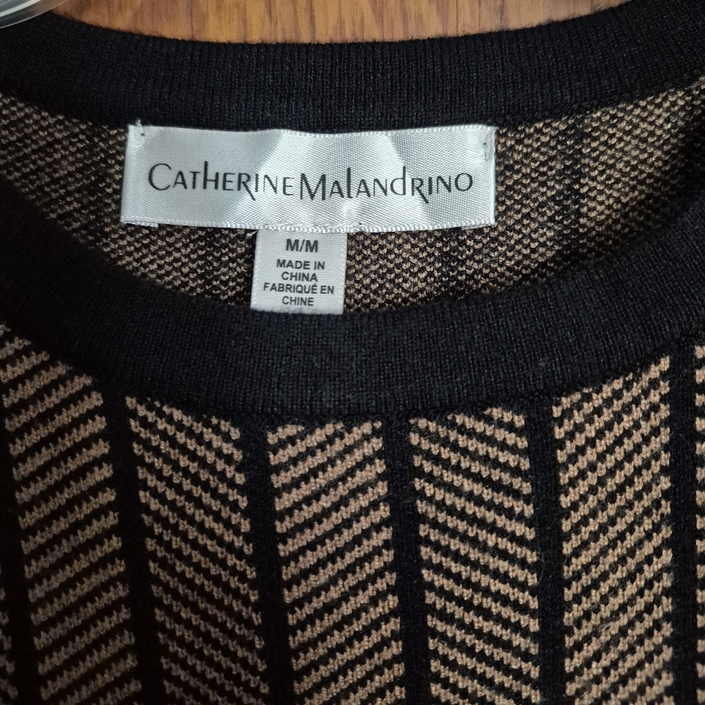 Catherine Malandrino Black and Brown Knit Top